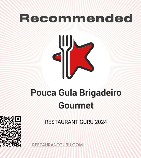 Certificado Recommended do Restaurant Guru 2024 para Pouca Gula Brigadeiro Gourmet